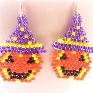Jack O Lantern Halloween Earrings